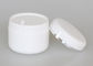 Πλαστικό βάζο κρέμας τύπων 50ml άσπρο με την ασημένια γραμμή διακοσμητική