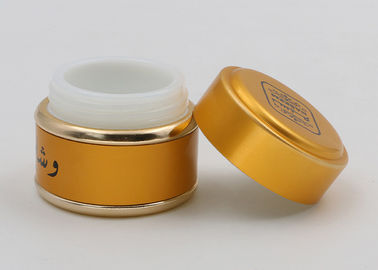 Χρυσό 1 Oz 2 Oz 4 Oz καλλυντικά βάζα γυαλιού, κάλυψη αργιλίου εμπορευματοκιβωτίων δειγμάτων Makeup